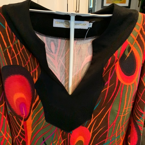Tracy Negoshian peacock feather dress. NWOT . Retail 110 - Picture 7 of 7